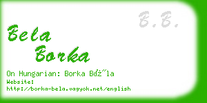 bela borka business card